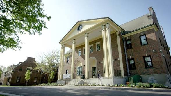 CATS Academy Boston academic building entrance with white columns